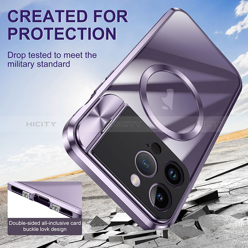 Schutzhülle Luxus Metall Rahmen und Kunststoff Schutzhülle Tasche mit Mag-Safe Magnetic Magnetisch LK4 für Apple iPhone 14 Pro Max