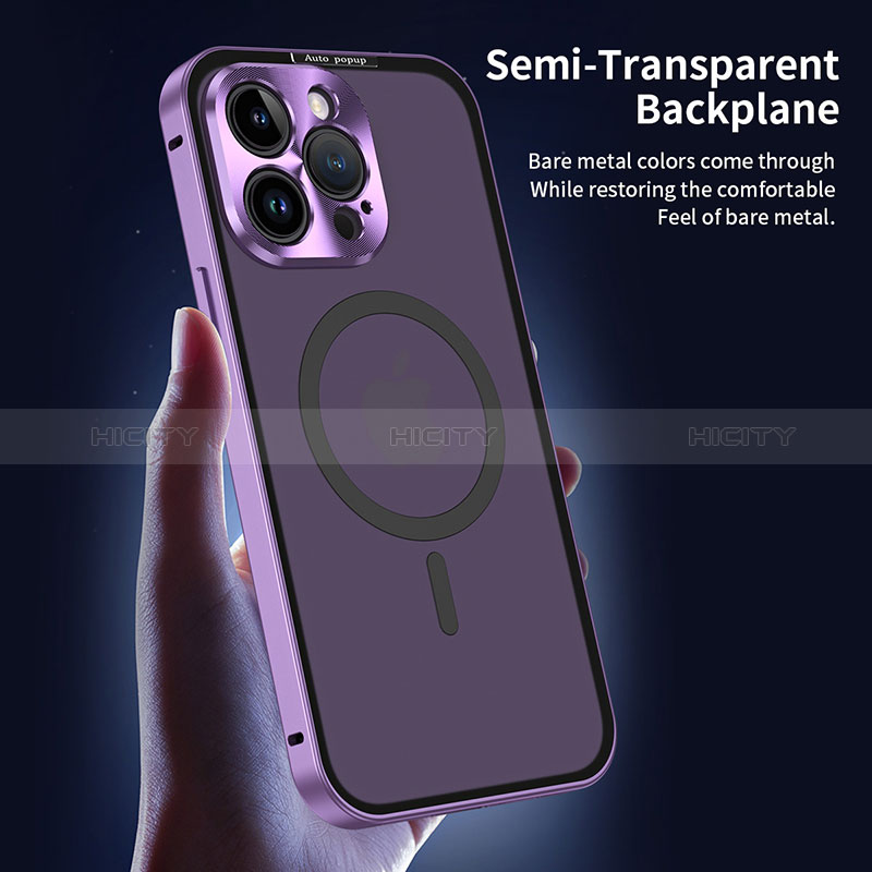 Schutzhülle Luxus Metall Rahmen und Kunststoff Schutzhülle Tasche mit Mag-Safe Magnetic Magnetisch LK5 für Apple iPhone 14 Pro