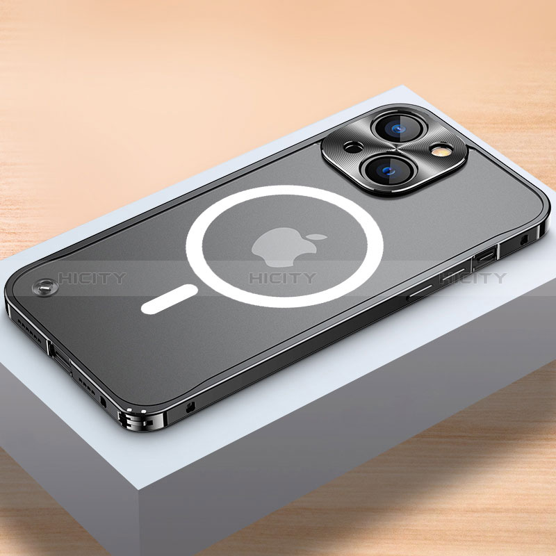 Schutzhülle Luxus Metall Rahmen und Kunststoff Schutzhülle Tasche mit Mag-Safe Magnetic Magnetisch QC1 für Apple iPhone 14 groß