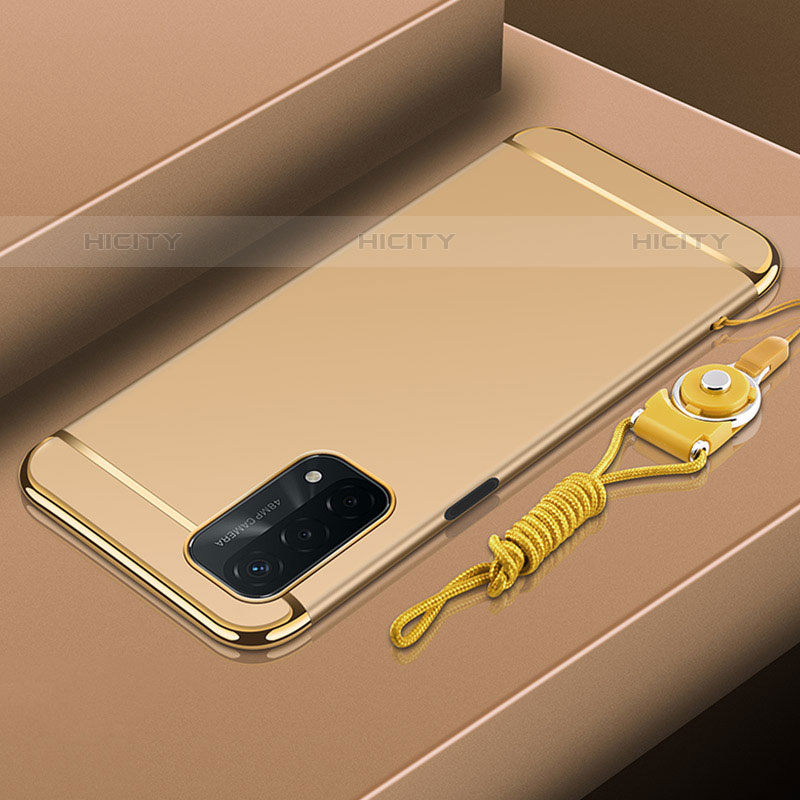 Schutzhülle Luxus Metall Rahmen und Kunststoff Schutzhülle Tasche P01 für OnePlus Nord N200 5G Gold