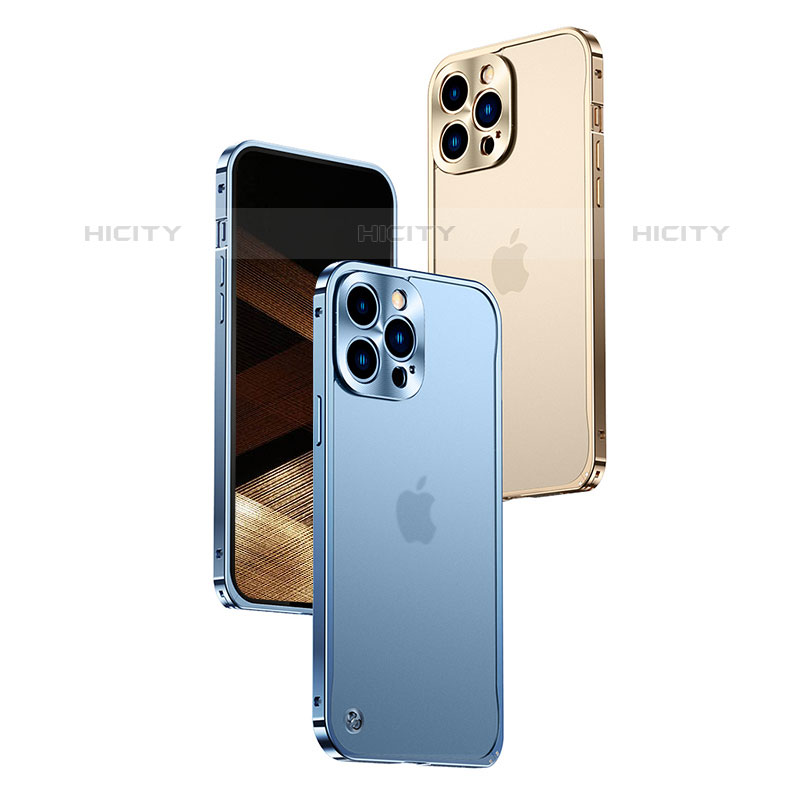 Schutzhülle Luxus Metall Rahmen und Kunststoff Schutzhülle Tasche QC1 für Apple iPhone 15 Pro groß