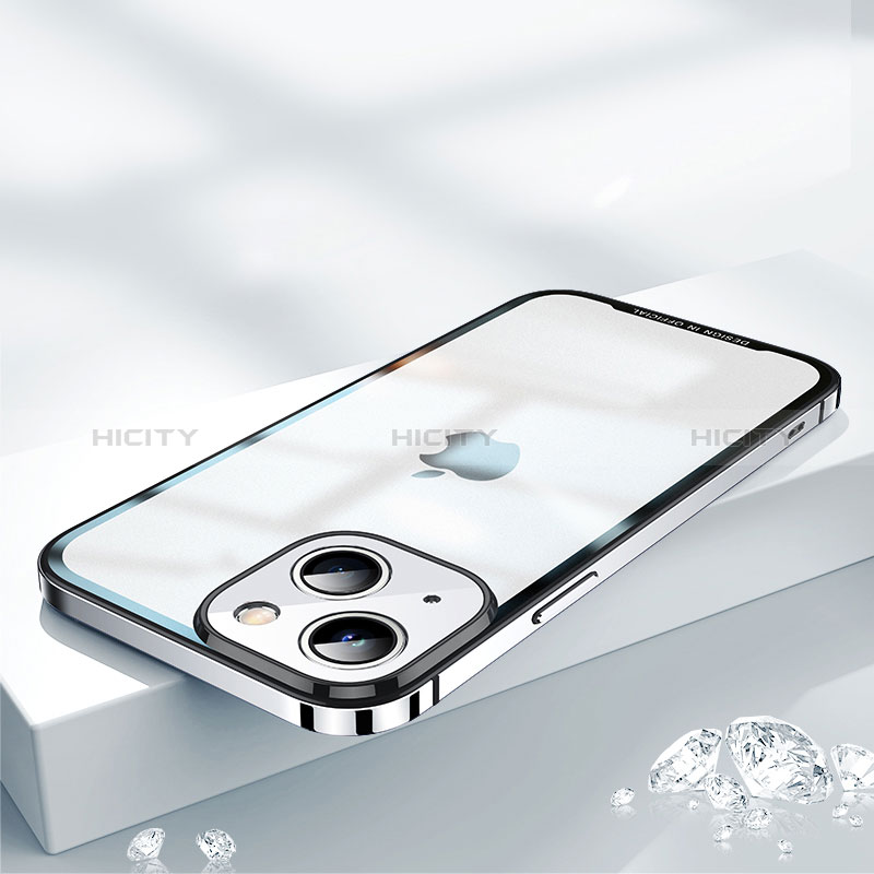 Schutzhülle Luxus Metall Rahmen und Kunststoff Schutzhülle Tasche QC2 für Apple iPhone 14 Plus groß