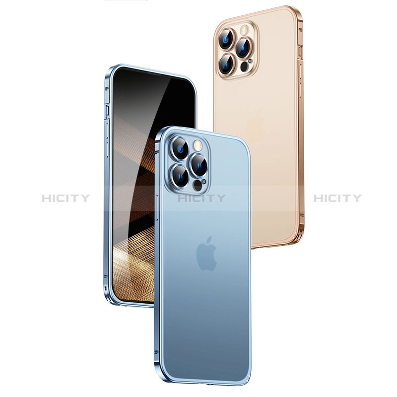 Schutzhülle Luxus Metall Rahmen und Kunststoff Schutzhülle Tasche QC3 für Apple iPhone 15