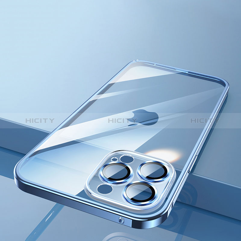 Schutzhülle Luxus Metall Rahmen und Kunststoff Schutzhülle Tasche QC4 für Apple iPhone 14 Pro groß