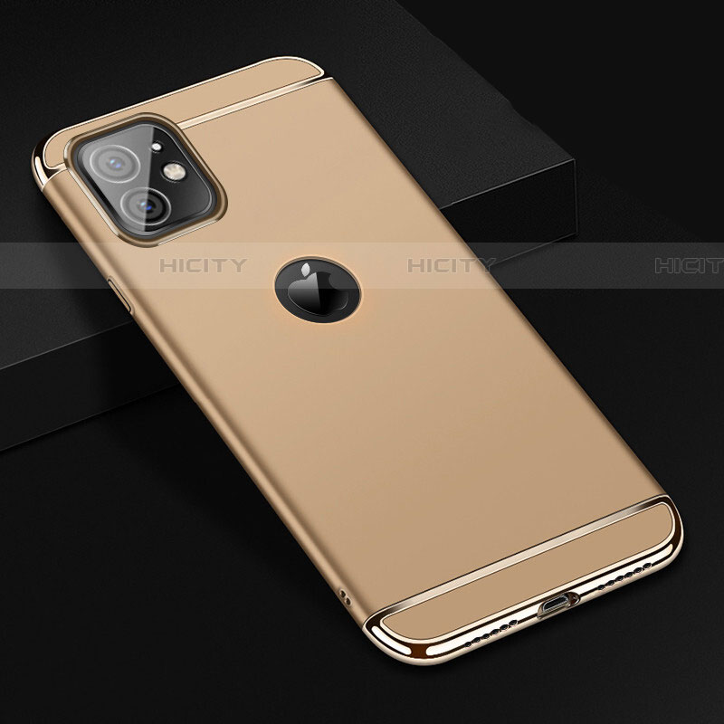 Schutzhülle Luxus Metall Rahmen und Kunststoff Schutzhülle Tasche T01 für Apple iPhone 11 Gold Plus