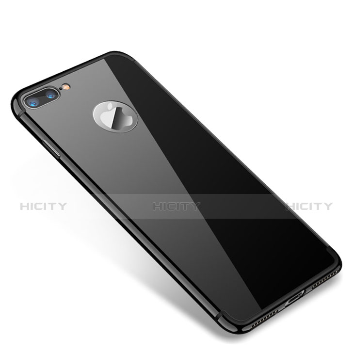 Schutzhülle Luxus Metall Rahmen und Kunststoff Schutzhülle Tasche T01 für Apple iPhone 7 Plus Schwarz Plus