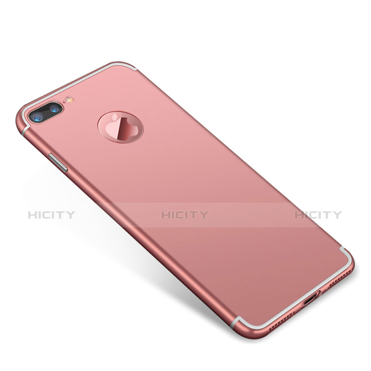 Schutzhülle Luxus Metall Rahmen und Kunststoff Schutzhülle Tasche T01 für Apple iPhone 8 Plus Rosegold