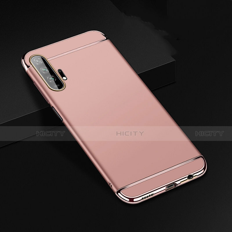 Schutzhülle Luxus Metall Rahmen und Kunststoff Schutzhülle Tasche T01 für Huawei Honor 20 Pro Rosegold