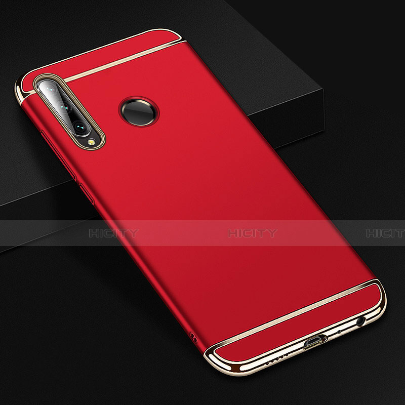 Schutzhülle Luxus Metall Rahmen und Kunststoff Schutzhülle Tasche T01 für Huawei Honor 20E Rot