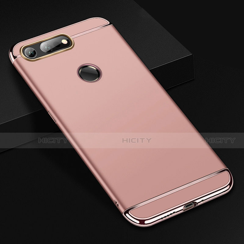 Schutzhülle Luxus Metall Rahmen und Kunststoff Schutzhülle Tasche T01 für Huawei Honor V20 Rosegold