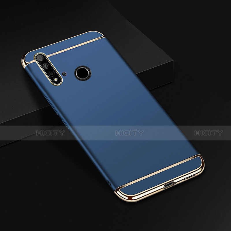 Schutzhülle Luxus Metall Rahmen und Kunststoff Schutzhülle Tasche T01 für Huawei Nova 5i Blau