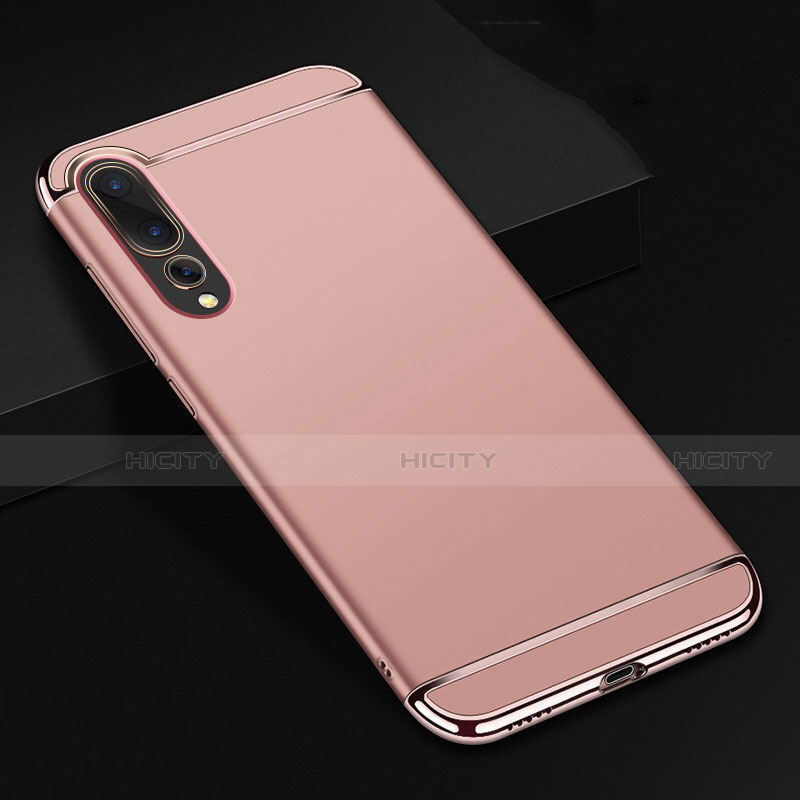 Schutzhülle Luxus Metall Rahmen und Kunststoff Schutzhülle Tasche T01 für Huawei P20 Pro Rosegold