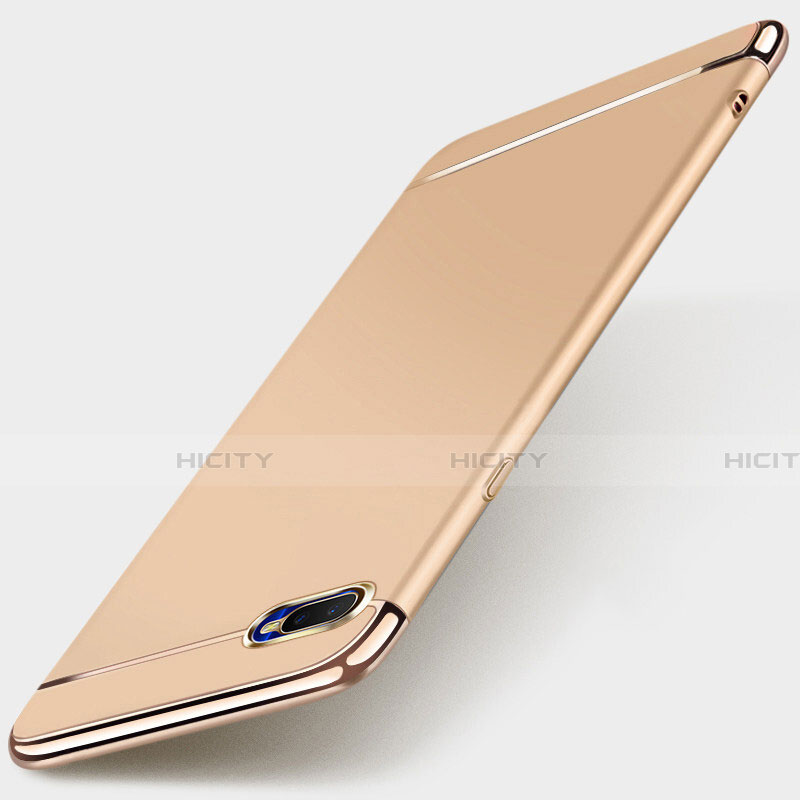 Schutzhülle Luxus Metall Rahmen und Kunststoff Schutzhülle Tasche T01 für Oppo R15X Gold