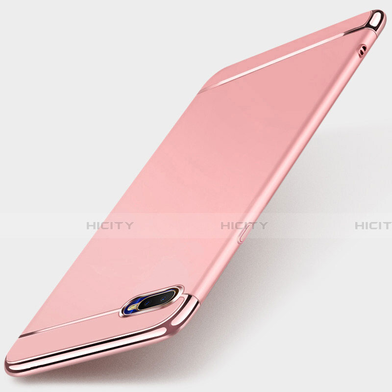 Schutzhülle Luxus Metall Rahmen und Kunststoff Schutzhülle Tasche T01 für Oppo R15X Rosegold Plus