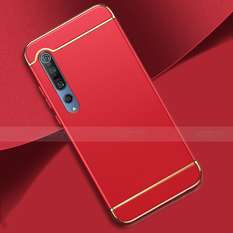 Schutzhülle Luxus Metall Rahmen und Kunststoff Schutzhülle Tasche T01 für Xiaomi Mi 10 Pro Rot