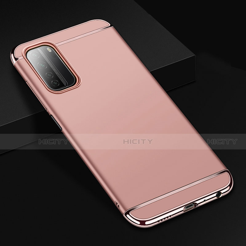 Schutzhülle Luxus Metall Rahmen und Kunststoff Schutzhülle Tasche T02 für Huawei Nova 7 SE 5G Rosegold Plus