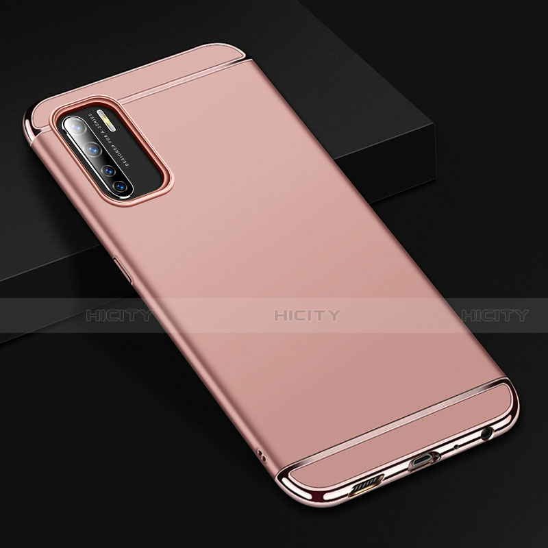 Schutzhülle Luxus Metall Rahmen und Kunststoff Schutzhülle Tasche T02 für Oppo A91 groß