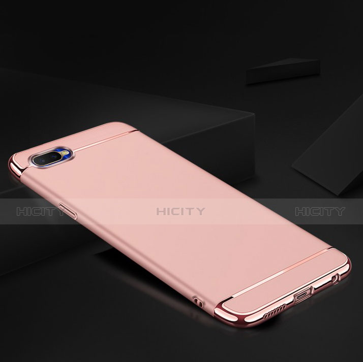 Schutzhülle Luxus Metall Rahmen und Silikon Schutzhülle Tasche M02 für Oppo K1 Rosegold