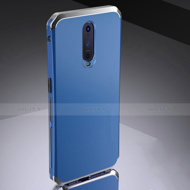 Schutzhülle Luxus Metall Rahmen und Silikon Schutzhülle Tasche M02 für Oppo R17 Pro Blau