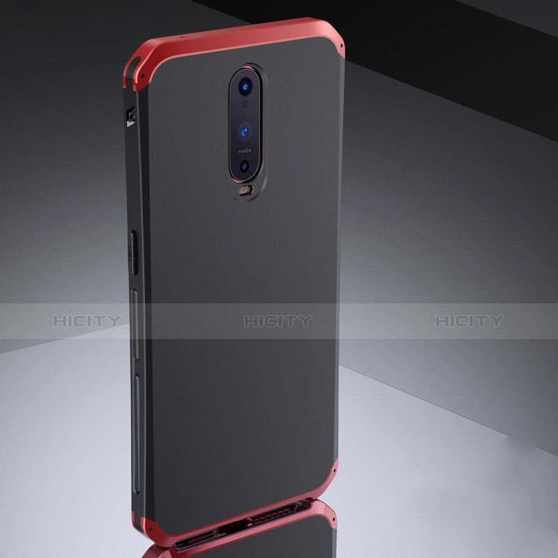 Schutzhülle Luxus Metall Rahmen und Silikon Schutzhülle Tasche M02 für Oppo R17 Pro Rot und Schwarz