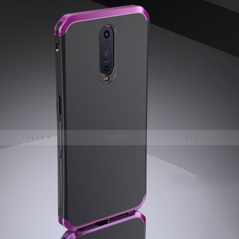 Schutzhülle Luxus Metall Rahmen und Silikon Schutzhülle Tasche M02 für Oppo RX17 Pro Violett