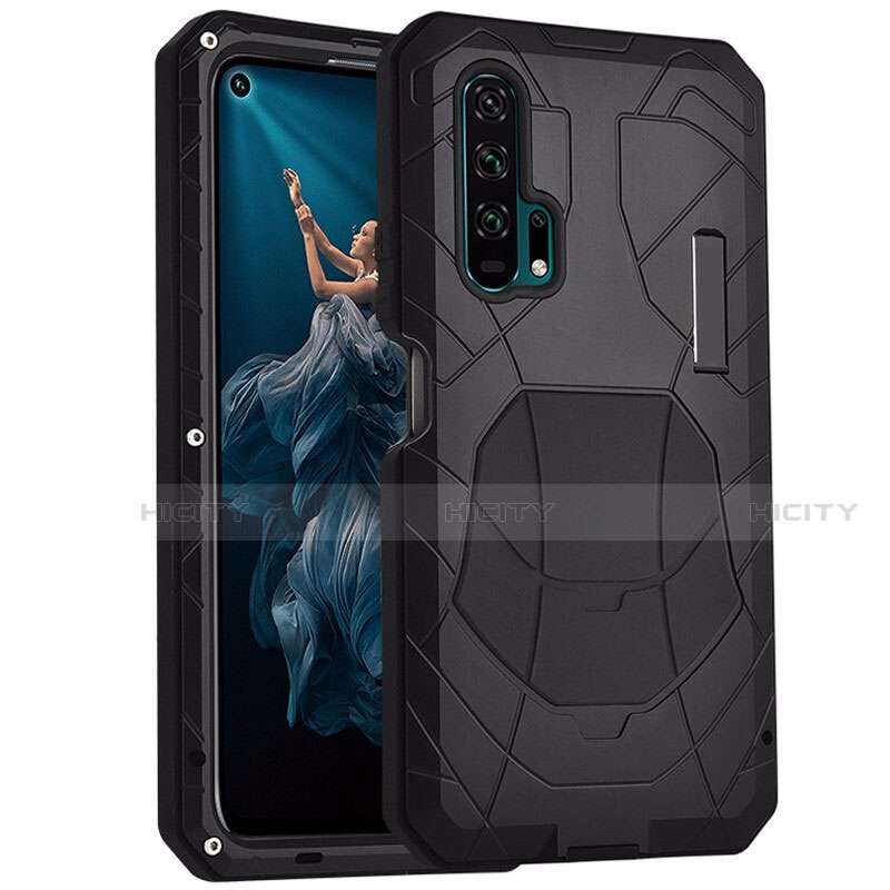 Schutzhülle Luxus Metall Rahmen und Silikon Schutzhülle Tasche T01 für Huawei Honor 20 Pro groß