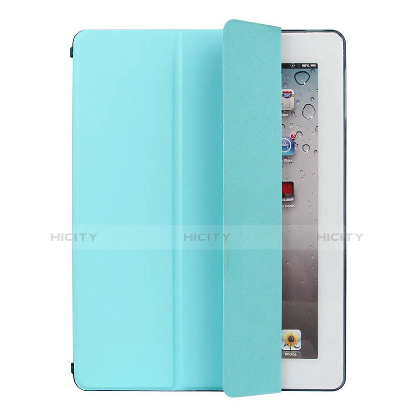 Schutzhülle Stand Tasche Leder für Apple iPad 2 Hellblau