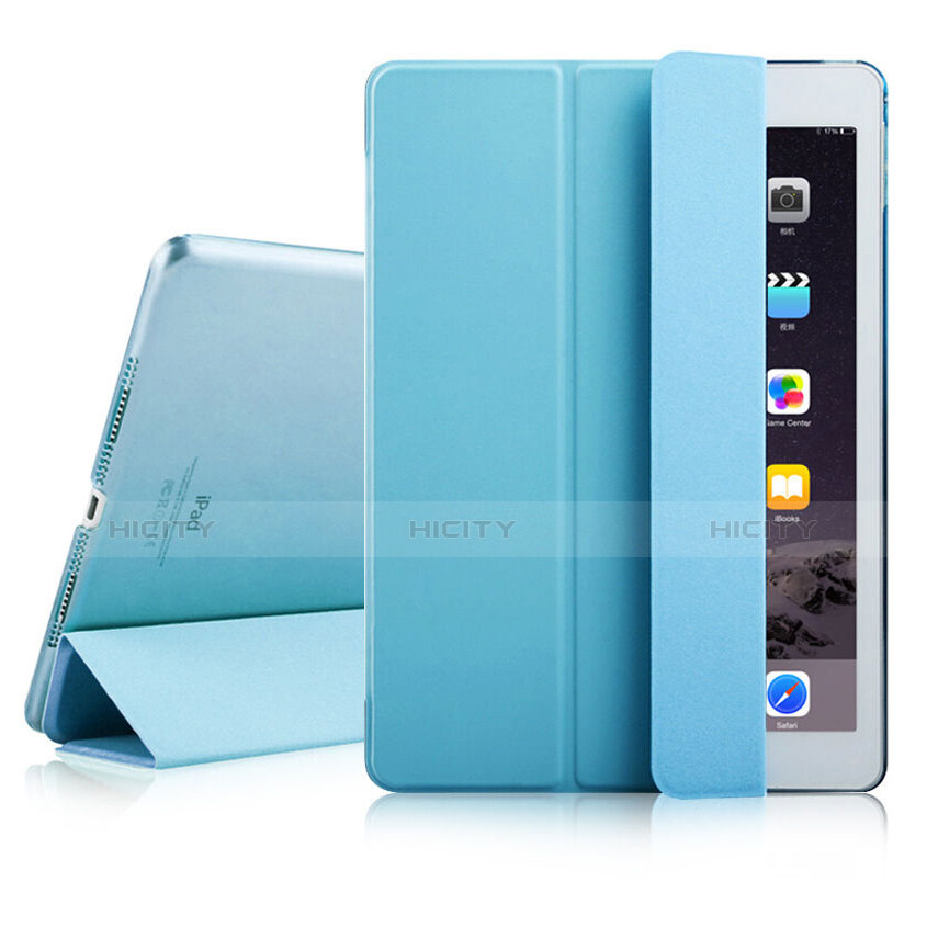 Schutzhülle Stand Tasche Leder für Apple iPad Air 2 Hellblau