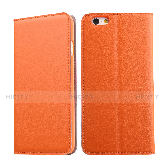 Schutzhülle Stand Tasche Leder für Apple iPhone 6 Orange