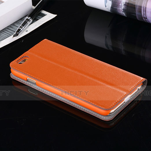 Schutzhülle Stand Tasche Leder für Apple iPhone 6 Orange