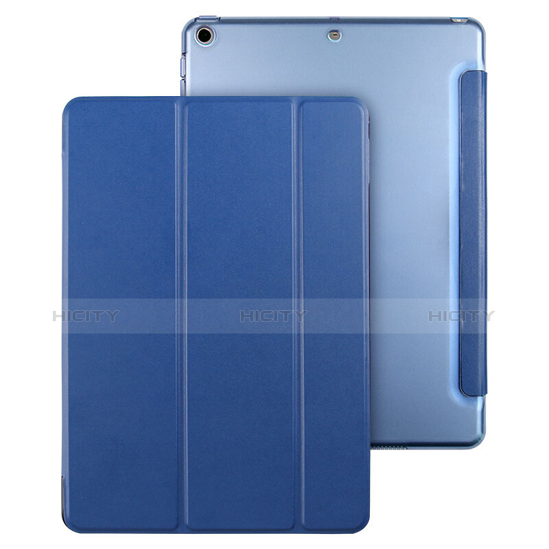 Schutzhülle Stand Tasche Leder für Apple New iPad 9.7 (2017) Blau groß