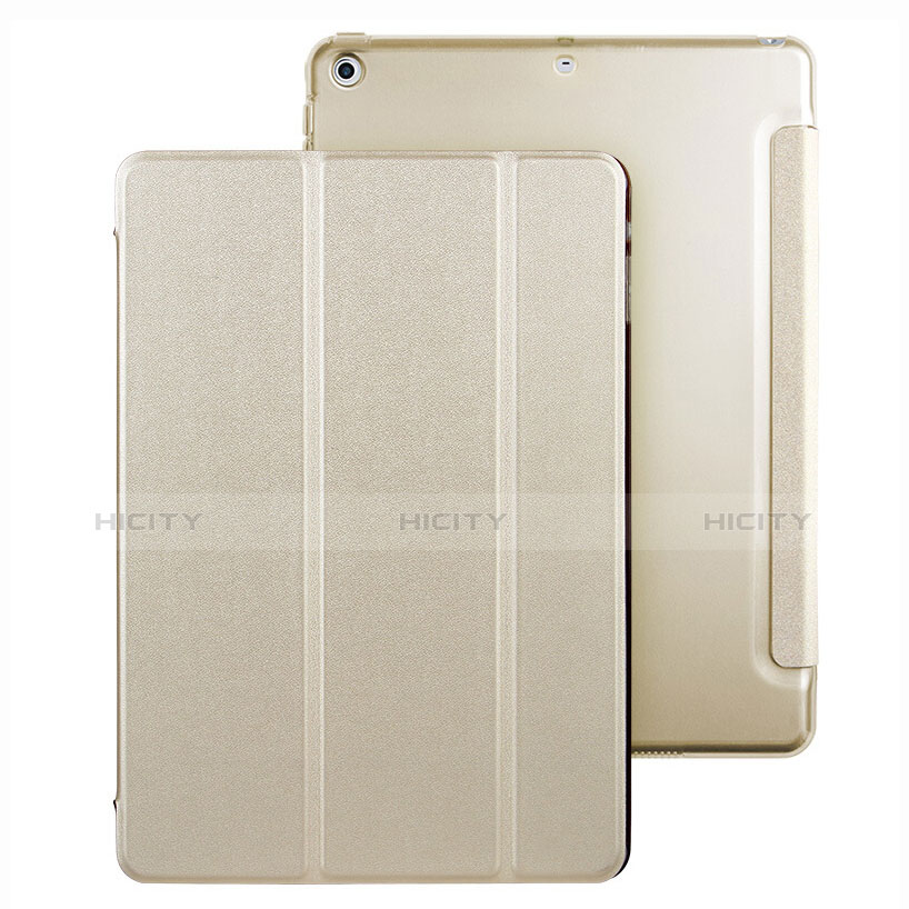 Schutzhülle Stand Tasche Leder für Apple New iPad 9.7 (2017) Gold