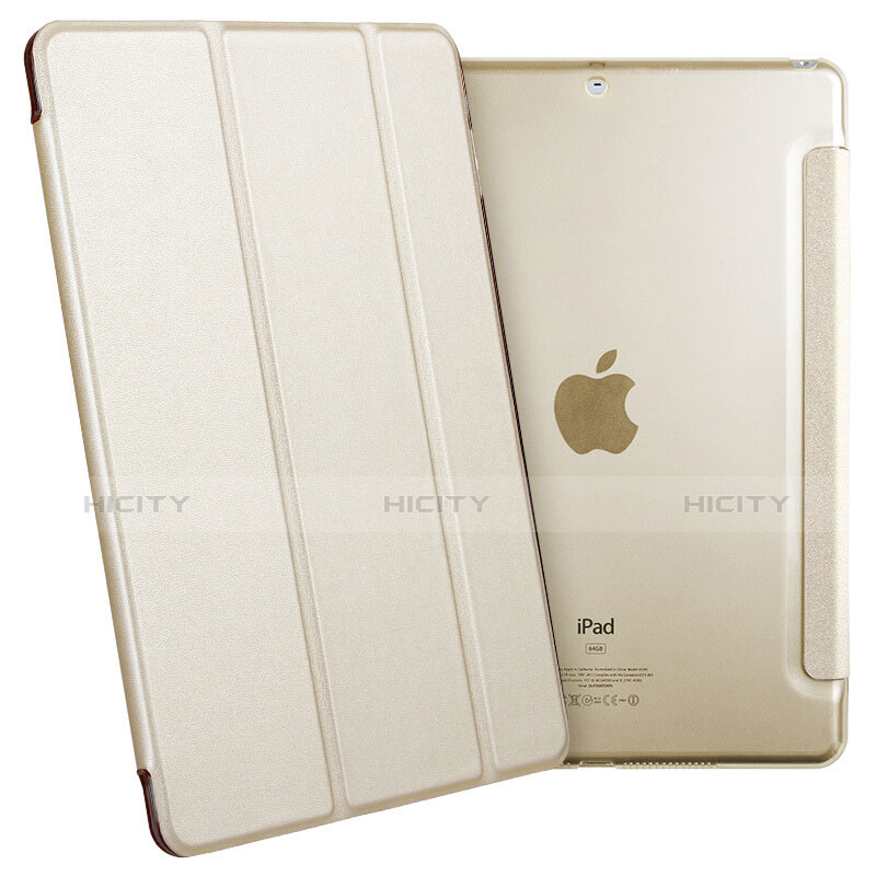 Schutzhülle Stand Tasche Leder für Apple New iPad 9.7 (2017) Gold