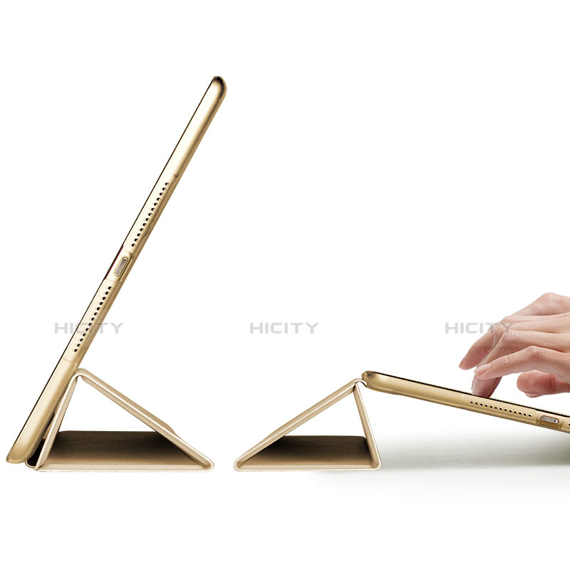 Schutzhülle Stand Tasche Leder für Apple New iPad 9.7 (2017) Gold