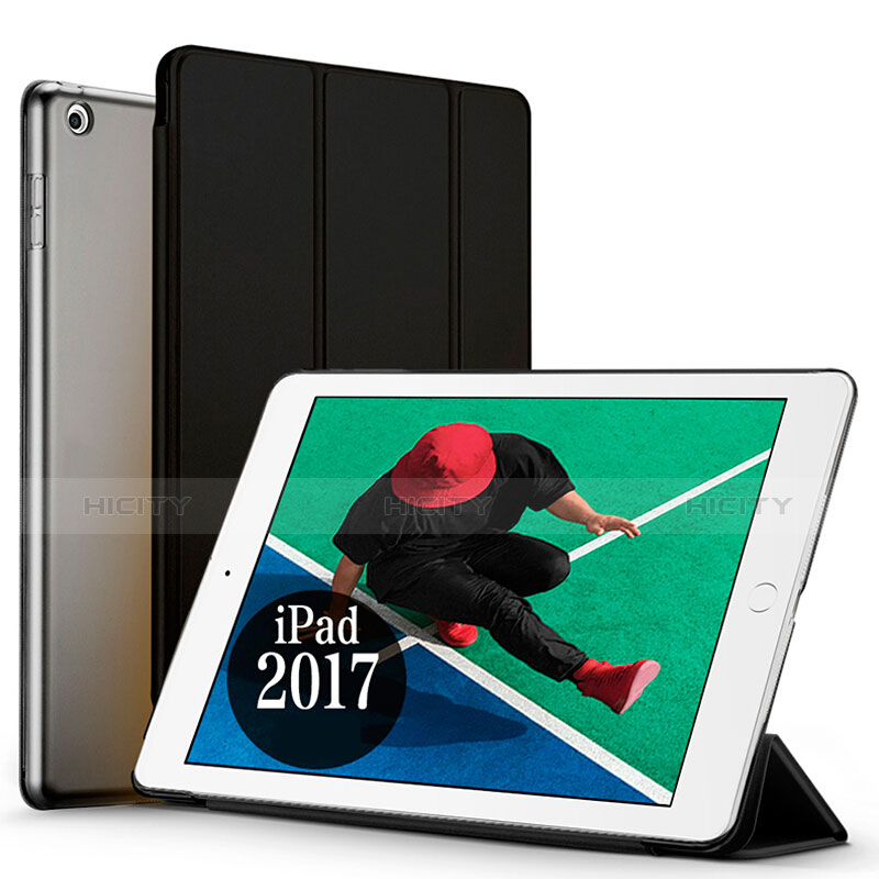 Schutzhülle Stand Tasche Leder für Apple New iPad 9.7 (2017) Schwarz