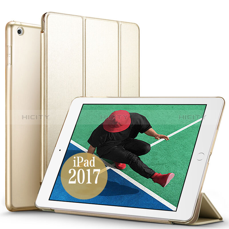 Schutzhülle Stand Tasche Leder für Apple New iPad 9.7 (2018) Gold