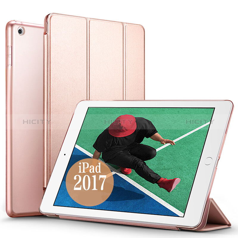 Schutzhülle Stand Tasche Leder für Apple New iPad 9.7 (2018) Rosegold