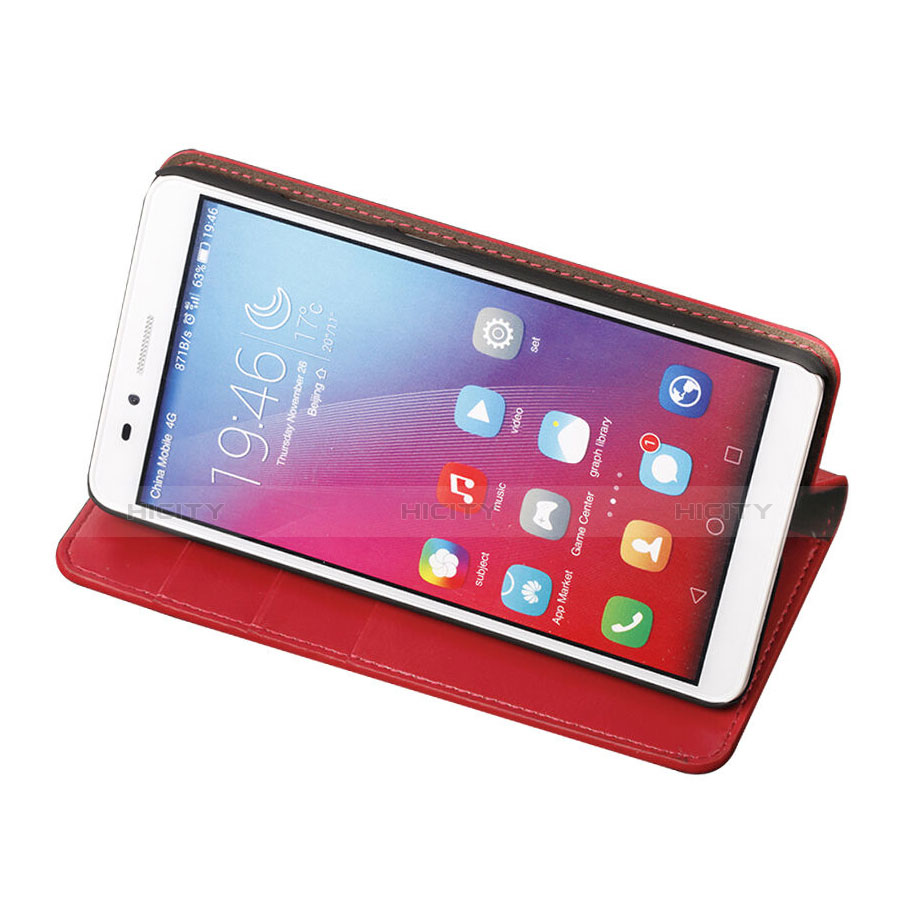 Schutzhülle Stand Tasche Leder für Huawei GR5 Rot