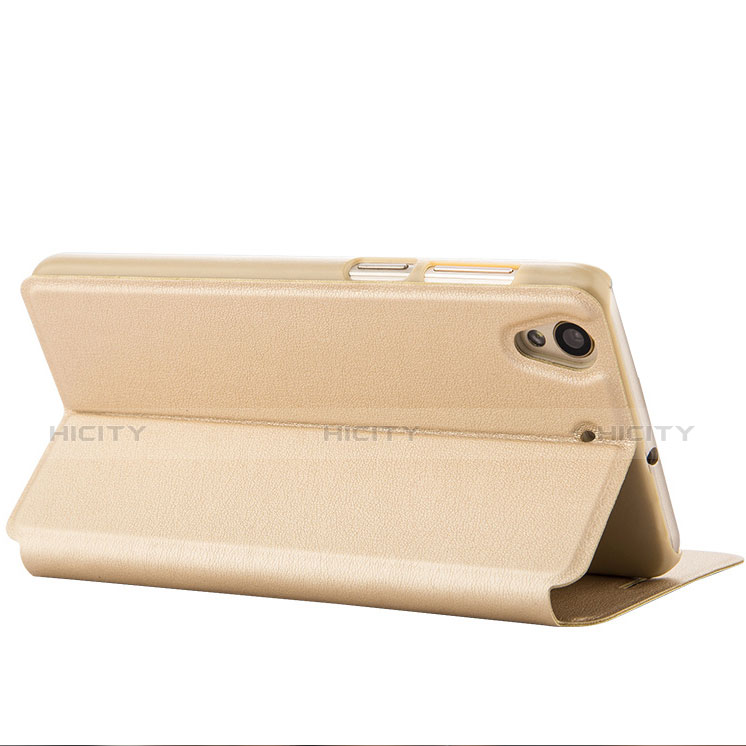 Schutzhülle Stand Tasche Leder für Huawei Honor 5A Gold groß