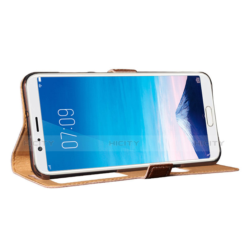 Schutzhülle Stand Tasche Leder für Huawei Honor V10 Braun