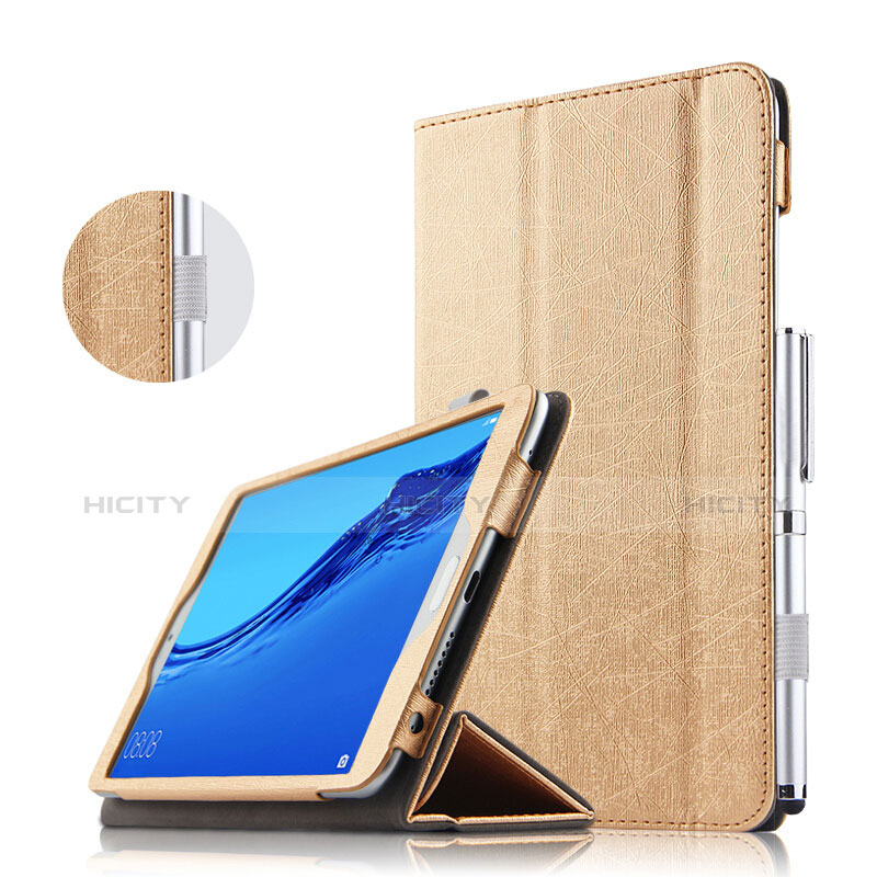 Schutzhülle Stand Tasche Leder für Huawei Honor WaterPlay 10.1 HDN-W09 Gold groß