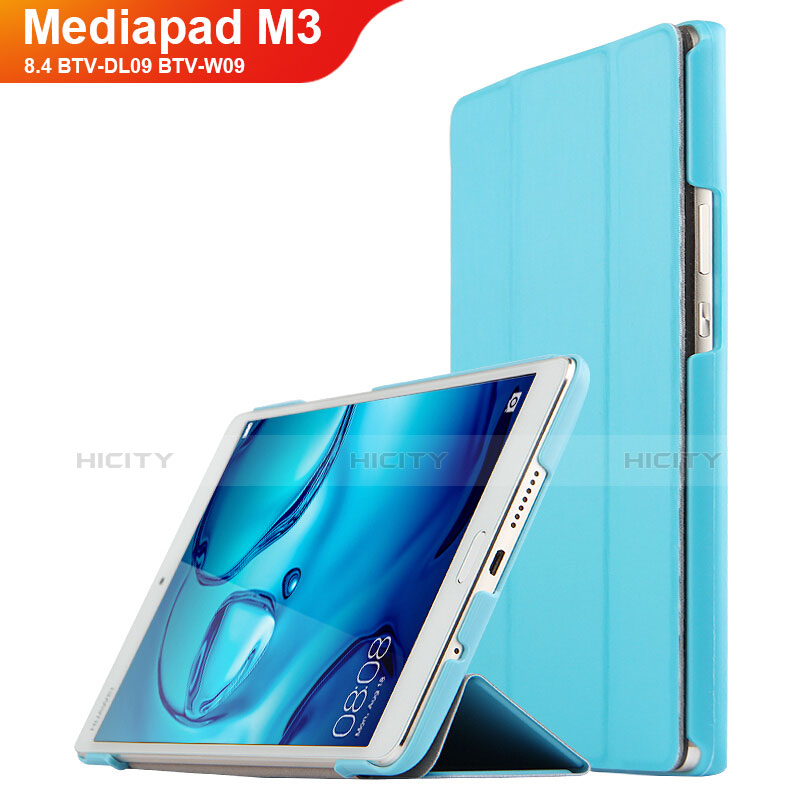 Schutzhülle Stand Tasche Leder für Huawei Mediapad M3 8.4 BTV-DL09 BTV-W09 Cyan