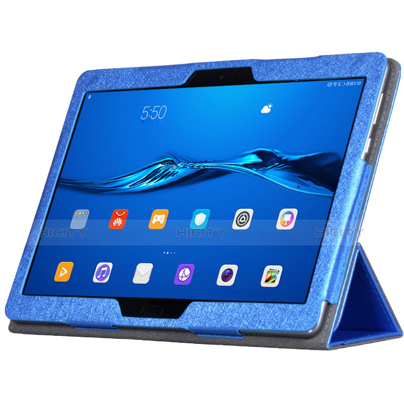 Schutzhülle Stand Tasche Leder für Huawei MediaPad M3 Lite Blau