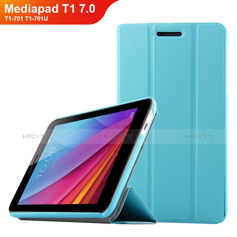 Schutzhülle Stand Tasche Leder für Huawei Mediapad T2 7.0 BGO-DL09 BGO-L03 Hellblau