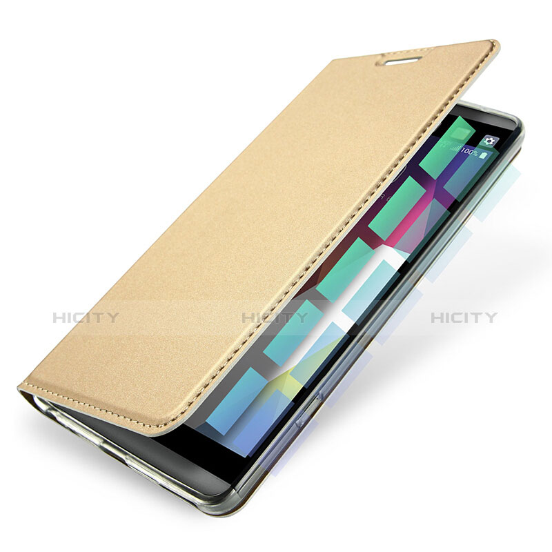 Schutzhülle Stand Tasche Leder für LG G6 Gold groß