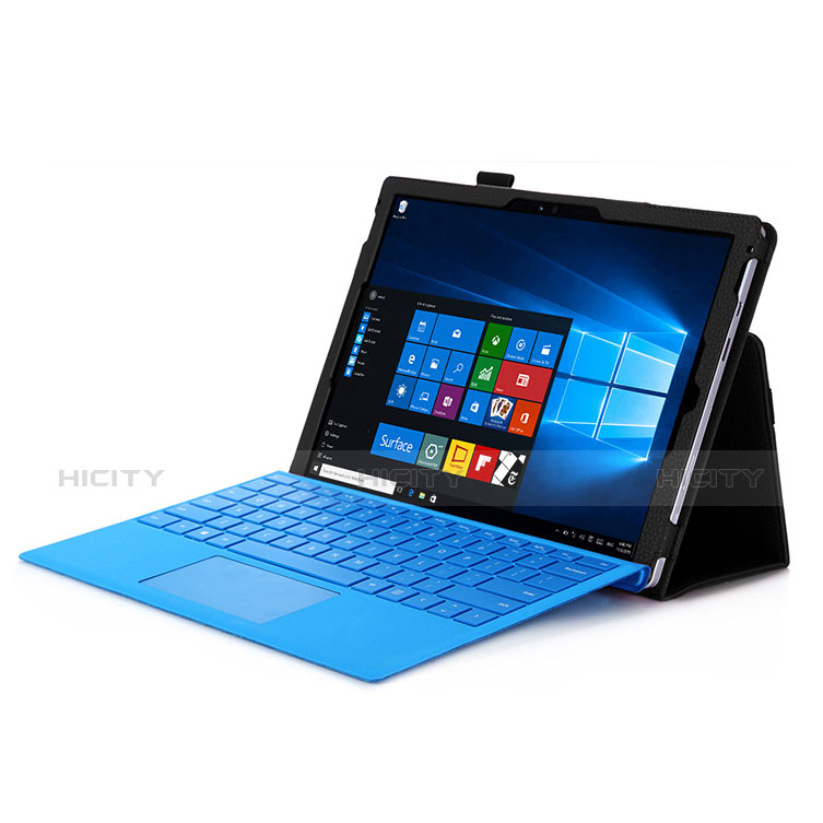 Schutzhülle Stand Tasche Leder für Microsoft Surface Pro 3 Schwarz