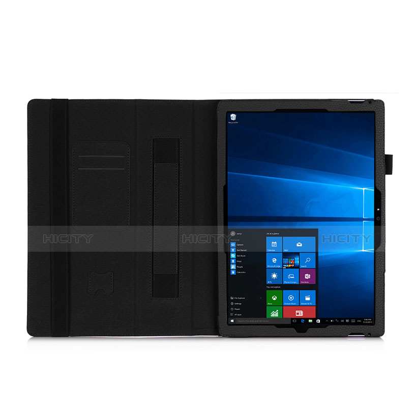 Schutzhülle Stand Tasche Leder für Microsoft Surface Pro 3 Schwarz