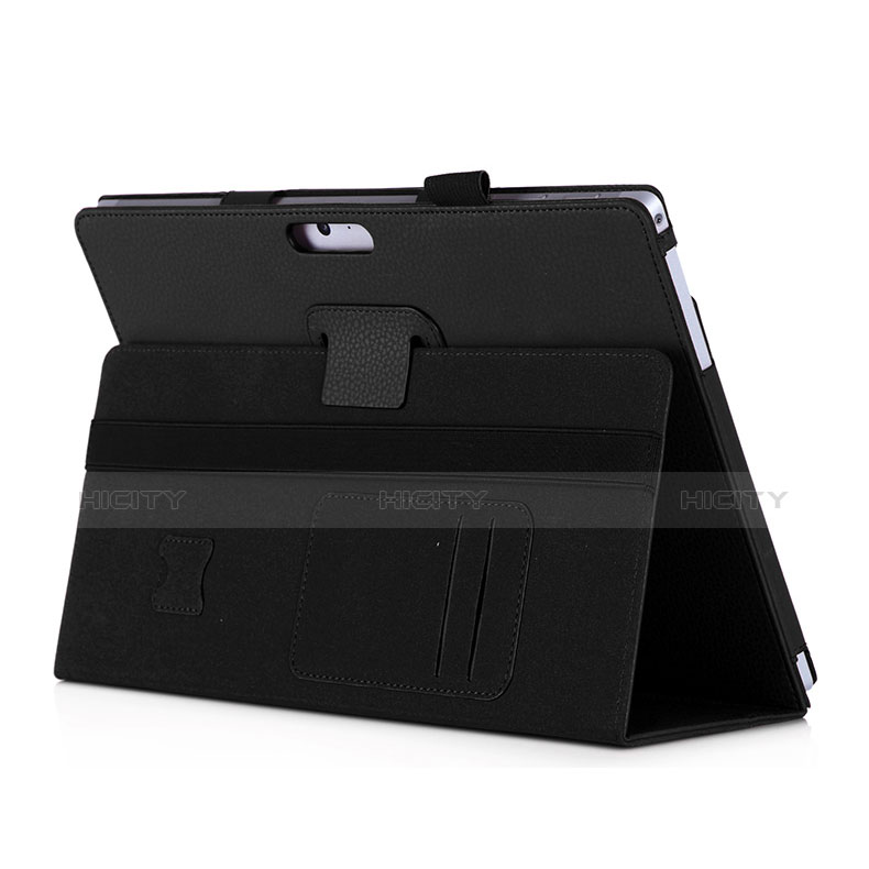 Schutzhülle Stand Tasche Leder für Microsoft Surface Pro 3 Schwarz