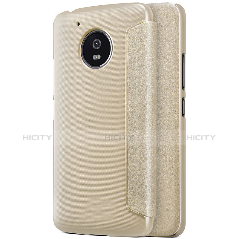 Schutzhülle Stand Tasche Leder für Motorola Moto G5 Gold groß