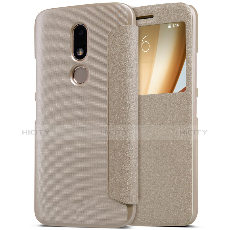 Schutzhülle Stand Tasche Leder für Motorola Moto M XT1662 Gold Plus